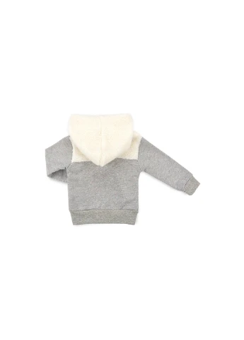 Кофта на блискавці з хутряним капюшоном (6943-80G-gray) Haknur (257205476)
