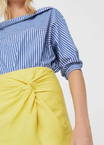 Желтая кэжуал однотонная юбка Mango