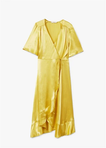 Желтое кэжуал платье Mango однотонное