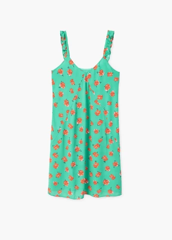 Бирюзовое кэжуал платье Mango однотонное