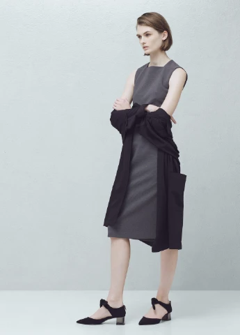 Серое кэжуал платье Mango однотонное
