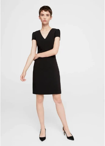 Черное вечернее платье Mango однотонное