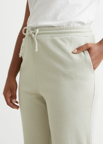 Светло-зеленые кэжуал демисезонные прямые брюки H&M