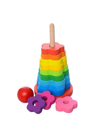 Развивающая игрушка Пирамидка деревянная 21х10,5х10,5 см Tree Toys (257201947)