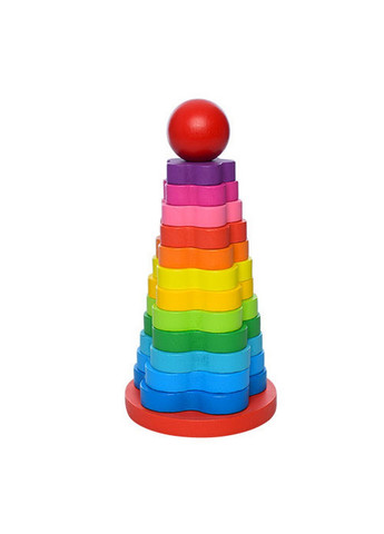 Развивающая игрушка Пирамидка деревянная 21х10,5х10,5 см Tree Toys (257201947)