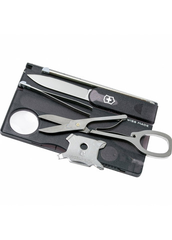 Ніж SwissCard Lite Transparent Black Blister (0.7333.T3B1) Victorinox (257224030)