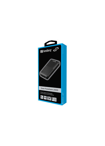 Батарея универсальная 20000mAh, Saver, USB-C, Micro-USB, output: USB-A*2 Total 5V/2.4A (320-42) Sandberg (257257328)