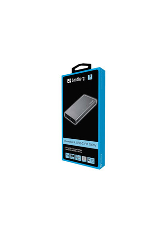 Батарея универсальная 20000mAh, PD/88W+12W, USB-C, USB-A output: 5V/2.4A (12W max) (420-52) Sandberg (257257325)