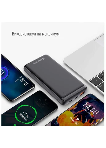 Батарея універсальна 10 000 mAh Slim (USB QC3.0 + USB-C Power Delivery 18W) Black (CW-PB100LPG3BK-PD) Colorway (257224423)