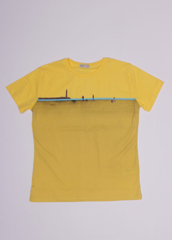 Желтая летняя футболка для мальчика Toontoy