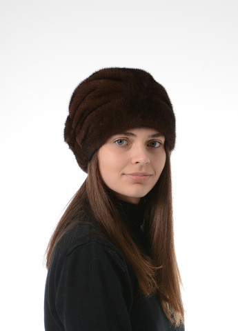 Жіноча зимова норкова шапка кубанка з цільного натурального хутра Меховой Стиль листок (257222729)