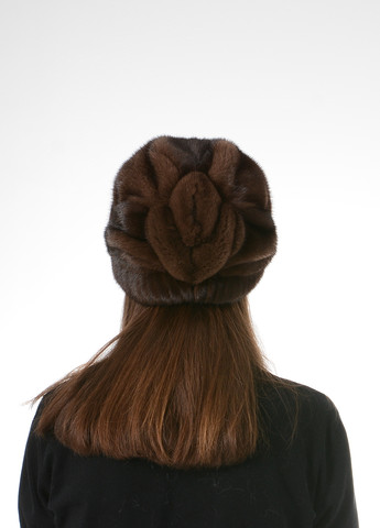 Жіноча зимова норкова шапка кубанка з цільного натурального хутра Меховой Стиль листок (257222729)
