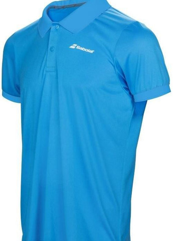 Синяя детская футболка-поло дет. core club polo boy drive blue (8-10) 2bs17021/132 8-10 для мальчика Babolat с логотипом