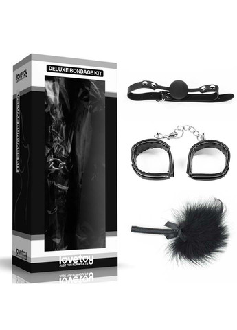 Набор для сексуальных бдсм игр Deluxe Bondage Kit (кляп, наручники, тиклер) Lovetoy (257235810)