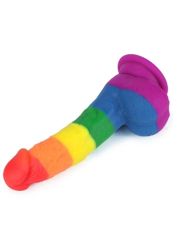 Фалоімітатор на присосці райдужний LGBT Prider Dildo 8.0 Lovetoy (257235892)