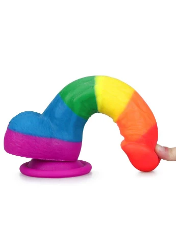 Фалоімітатор на присосці райдужний LGBT Prider Dildo 8.0 Lovetoy (257235892)