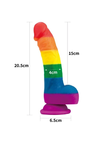 Фалоімітатор на присосці райдужний LGBT Prider Dildo 8.0 Lovetoy (257235892)