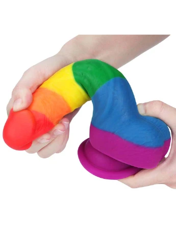 Фалоімітатор на присосці райдужний LGBT Prider Dildo 8.0 Lovetoy (257235892)