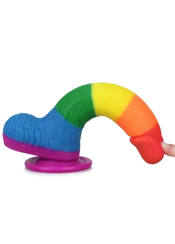 Фаллоимитатор на присоске радужный LGBT Prider Dildo 7.5 Lovetoy (257235815)