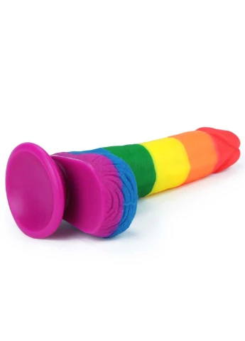 Фаллоимитатор на присоске радужный LGBT Prider Dildo 7.5 Lovetoy (257235815)