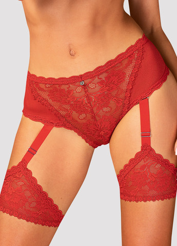 Червоний трусики з підвязками belovya garter pantie Obsessive