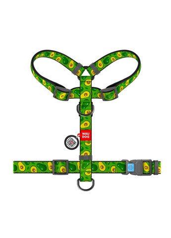 Підтримуюча шлейка для собак анатомічна H-подібна з QR-паспортом, малюнок "Авокадо" S WAUDOG (257250246)