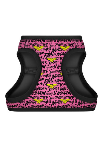 Поддерживающая шлея для собак мягкая c QR паспортом, рисунок "Чудо-женщина в розовом" XS3 WAUDOG (257250008)