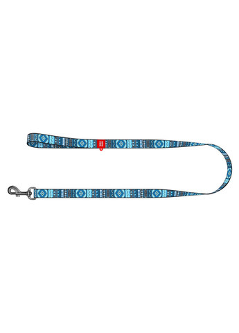 Стильний повідець для собак нейлоновий малюнок "Етно синій" 122х2,5 см WAUDOG (257250338)