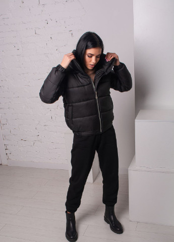 Чорна демісезонна куртка жіноча осіння к-008 SoulKiss k-008