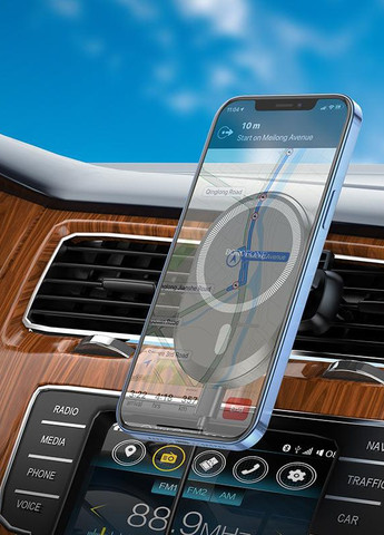 Автомобільний тримач телефону з бездротовою зарядкою 15W BH201 для iPhone Borofone (257257816)