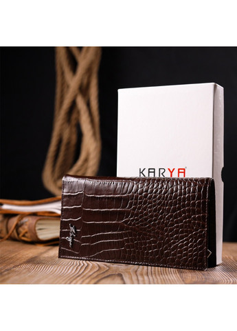 Бумажник кожаный мужской 10х18х2 см Karya (257255572)