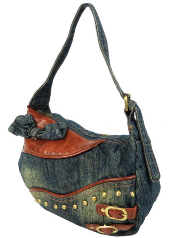 Джинсова, маленька бавовняна сумка жіноча 28х18х12 см FASHION JEANS (257254888)