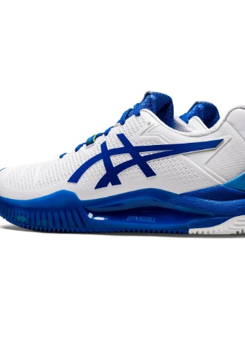 Белые демисезонные кроссовки муж. gel-resolution 8 clay wht/blu (42) 8.5 1041a346-960 42 Asics