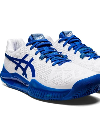 Белые демисезонные кроссовки муж. gel-resolution 8 clay wht/blu (42) 8.5 1041a346-960 42 Asics