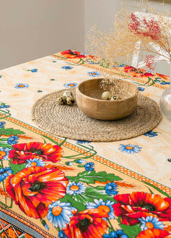 Скатертина лляна "Макколосок" 1.5м х 1.8м (середній стіл) Homedec - (257282505)