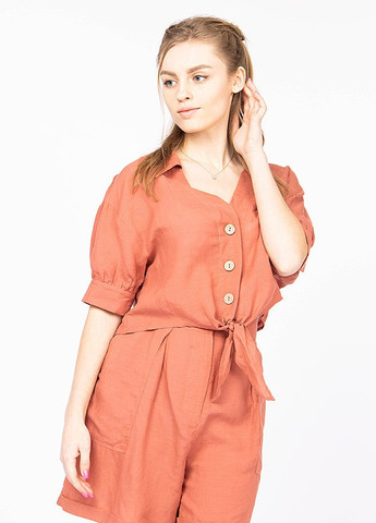 Терракотовая летняя блуза женская Yuki