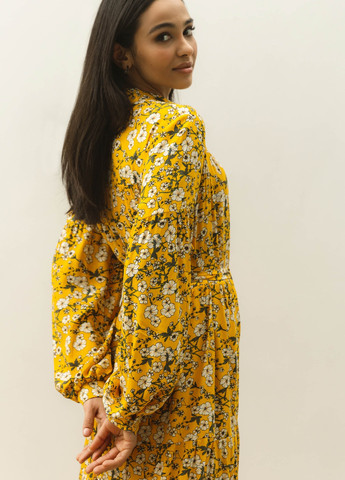 Жовтий повсякденний сукня ST-Seventeen з квітковим принтом