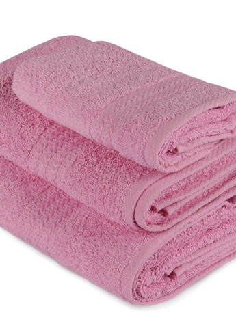 TURComFor набор турецких полотенец для ванной 3 шт (140x70 см, 90x50 см, 50х30 см ) розовый производство - Турция