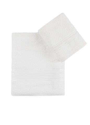 Набор турецких полотенец для ванной 2 шт (150x90 см, 90x50 см ) TURComFor белый