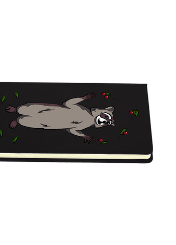 Блокнот А5 Енот с вишнями Черный (92228-3925-BK) MobiPrint (257321362)