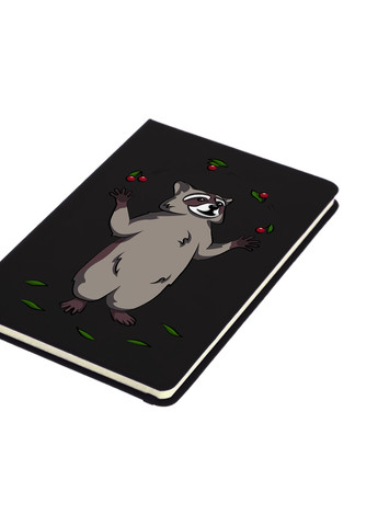 Блокнот А5 Енот с вишнями Черный (92228-3925-BK) MobiPrint (257321362)