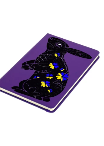 Блокнот А5 Черный кролик Фиолетовый (92228-3886-PU) MobiPrint (257328164)