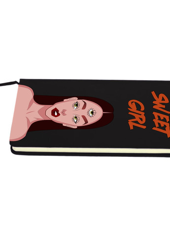 Блокнот А5 Sweet girl Чорний (92228-1634-BK) MobiPrint (257325221)