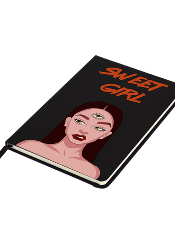 Блокнот А5 Sweet girl Чорний (92228-1634-BK) MobiPrint (257325221)