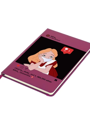 Блокнот А5 Дисней Алисав маске Малиновый (92228-1419-FU) MobiPrint (257324295)