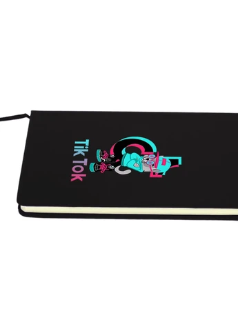 Блокнот А5 Тік Тік (Tik Tok Cat) Чорний (92228-1644-BK) MobiPrint (257326166)