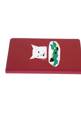 Блокнот А5 Кіт за столом Червоний (92228-2014-RD) MobiPrint (257328939)