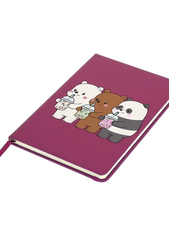 Блокнот А5 Вся правда о медведях (We Bare Bears) Малиновый (92228-2896-FU) MobiPrint (257323659)