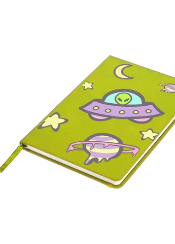 Блокнот А5 Инопланетяни в космосе (Aliens in space) Салатовый (92228-2854-LM) MobiPrint (257328545)