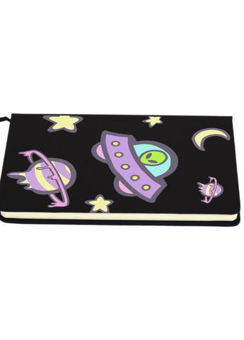 Блокнот А5 Инопланетяни в космосе (Aliens in space) Черный (92228-2854-BK) MobiPrint (257321406)